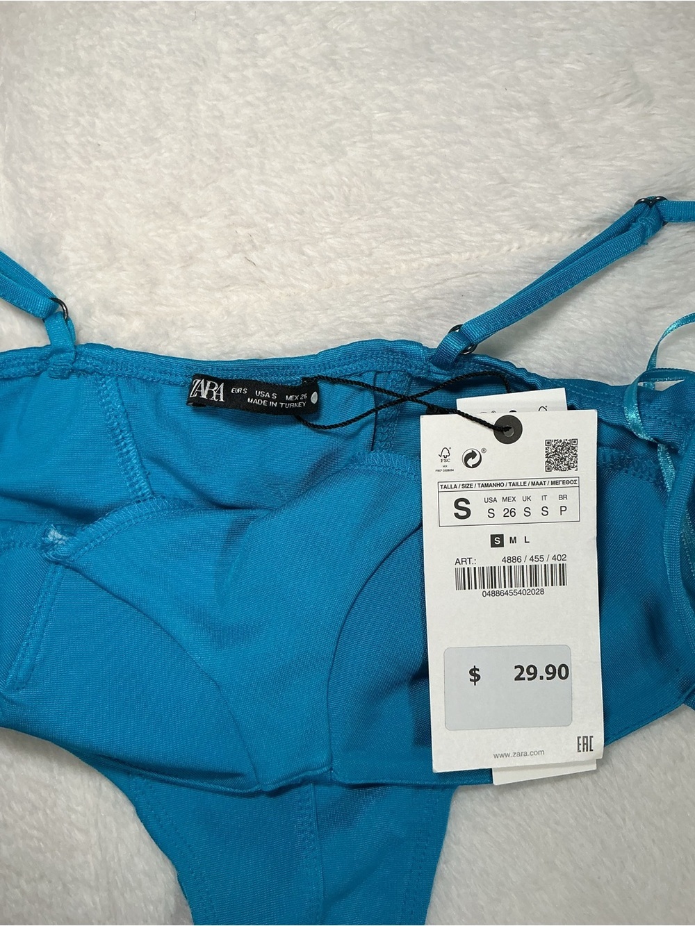 Turquoise Blue Thong One-Piece Bodysuit - Picture 5 of 5